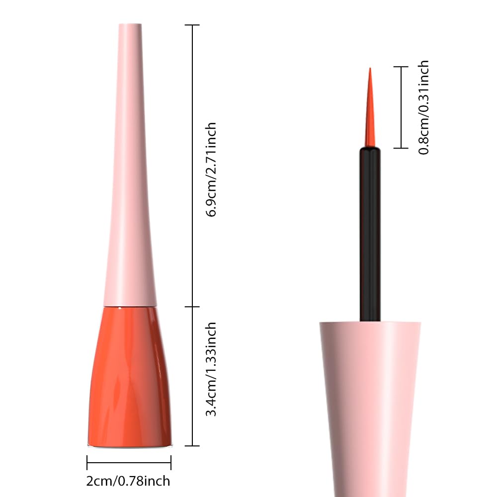 evpct 1Pcs Tomato Liquid Eyeliner Makeup Waterproof Tomato Eye Liners for Women, Eyes Wing Eyeliner Stamps Shapes Colored Eyeliner delineador de ojos a prueba de agua contra el agua blanco para ojos