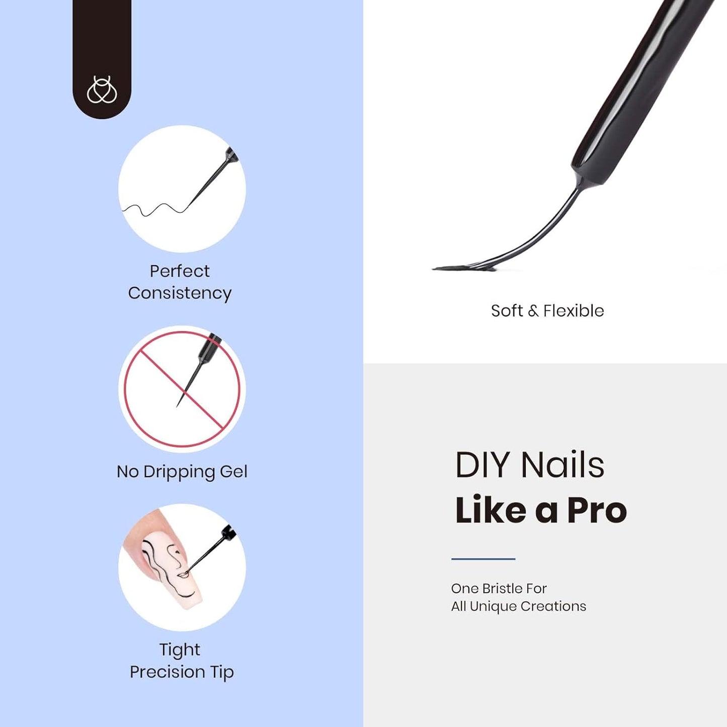 beetles Nail Art Polish-12 Colors Gel Liner Nail Polish Set Pink Blue Red Green White Gold Liner Gel Polish Gel Nail Polish Soak Off Uv Led Lamp Manicure Gifts for Women