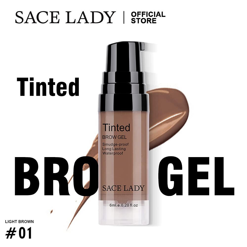 2 Colors Long Lasting Eyebrow Gel Set with Eyebrow Brushes for Waterproof Eyebrow Make Up, Eyebrow Tint Corrector Kit, Intense Brow Color Wax Cream, 2 * 6ml/0.20Fl Oz