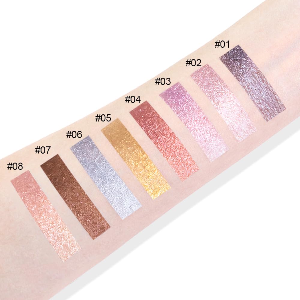 Glitter Shimmer Metallic Cream Eyeshadow Palette Makeup, Rose Gold Natural Single Mini Instant Holographic Eyeshadow For Women, Sombras Crema Para Ojos, Talc, Paraben & Cruelty Free
