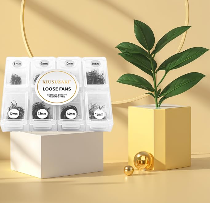 Premade Fans Eyelash Extensions 600 Fans 10D Premade Lash Fans Volume Lash Extensions 0.07 Thickness Eyelash Extension D Curl 13mm Fluffy Soft Handmade Loose Fan(600Fans-10D-0.07-D,13mm)