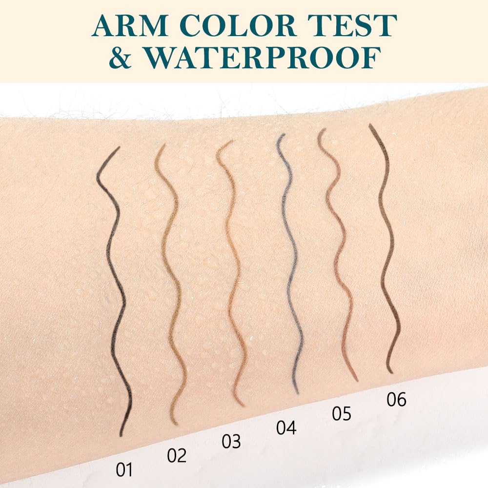 5 PCS Waterproof Professional Makeup Micro Brow Pencil,Brow Kit with Eyebrow Brush,Ultra-Fine Mechanical Pencil,Eyebrow Pencils for Women, (C04#Grey, 5Pcs)