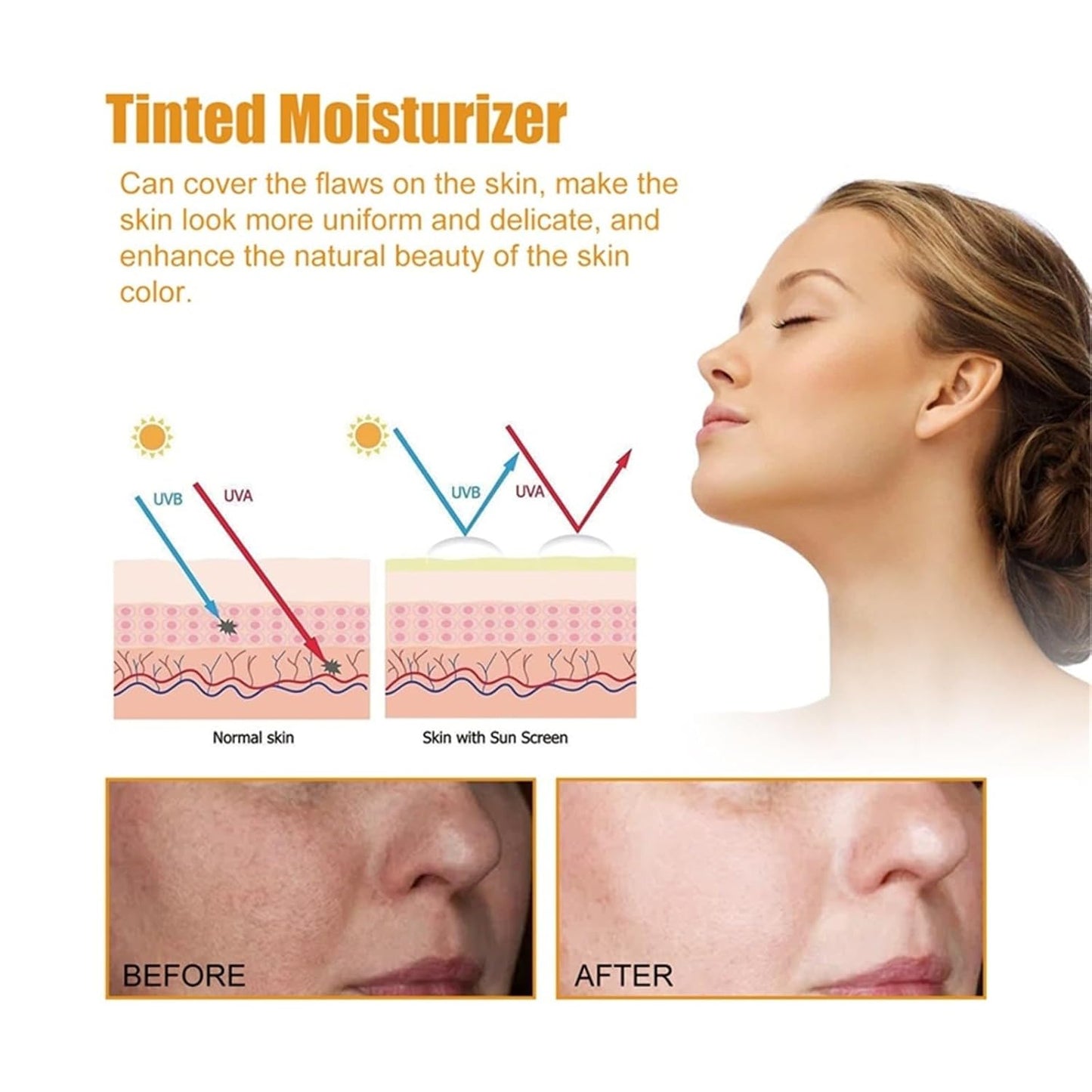 Tinted Sunscreen For Face SPF 50, Universal Protector Solar 50 Moisturizer, Hydrating Sun Essence Face Sunscreen, UV Defense, Travel Size, 1.7 Fl.OZ