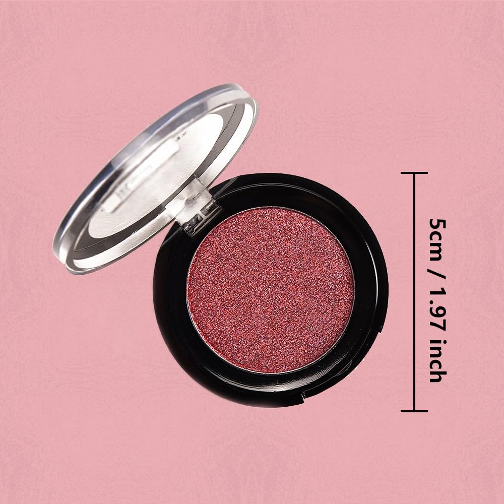 Monochrome Powder Eyeshadow Palette Makeup,Wine Red Natural Neutral Single Shimmer Eye Shadow for Older Women,Buildable Sparkly Eye Finish,Long Lasting Naturing-Looking