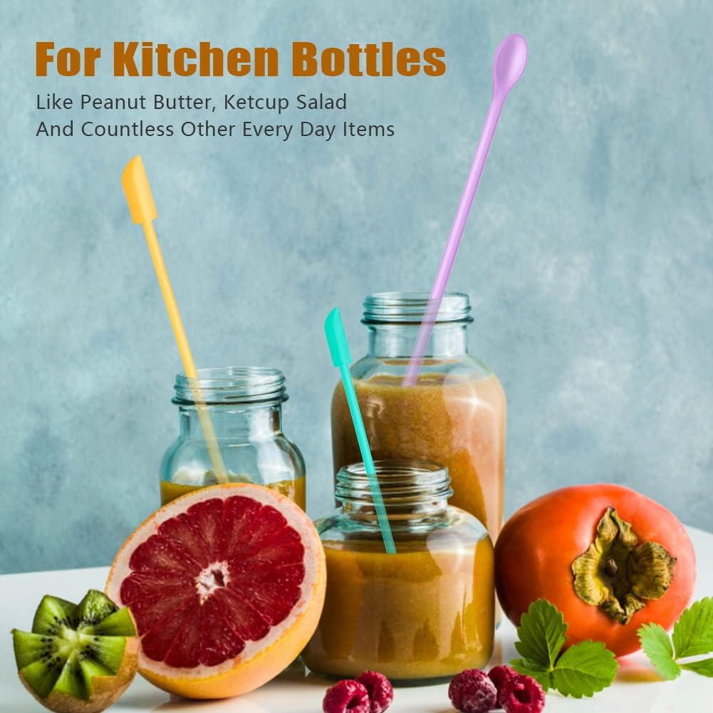 barsone Silicone Spatula Set 3Pcs - Mini Scraper Tool for Beauty & Food (Reach Every Last Drop - Multi-Size Spatulas for Makeup Jars, Lotion Bottles & Kitchen Containers)