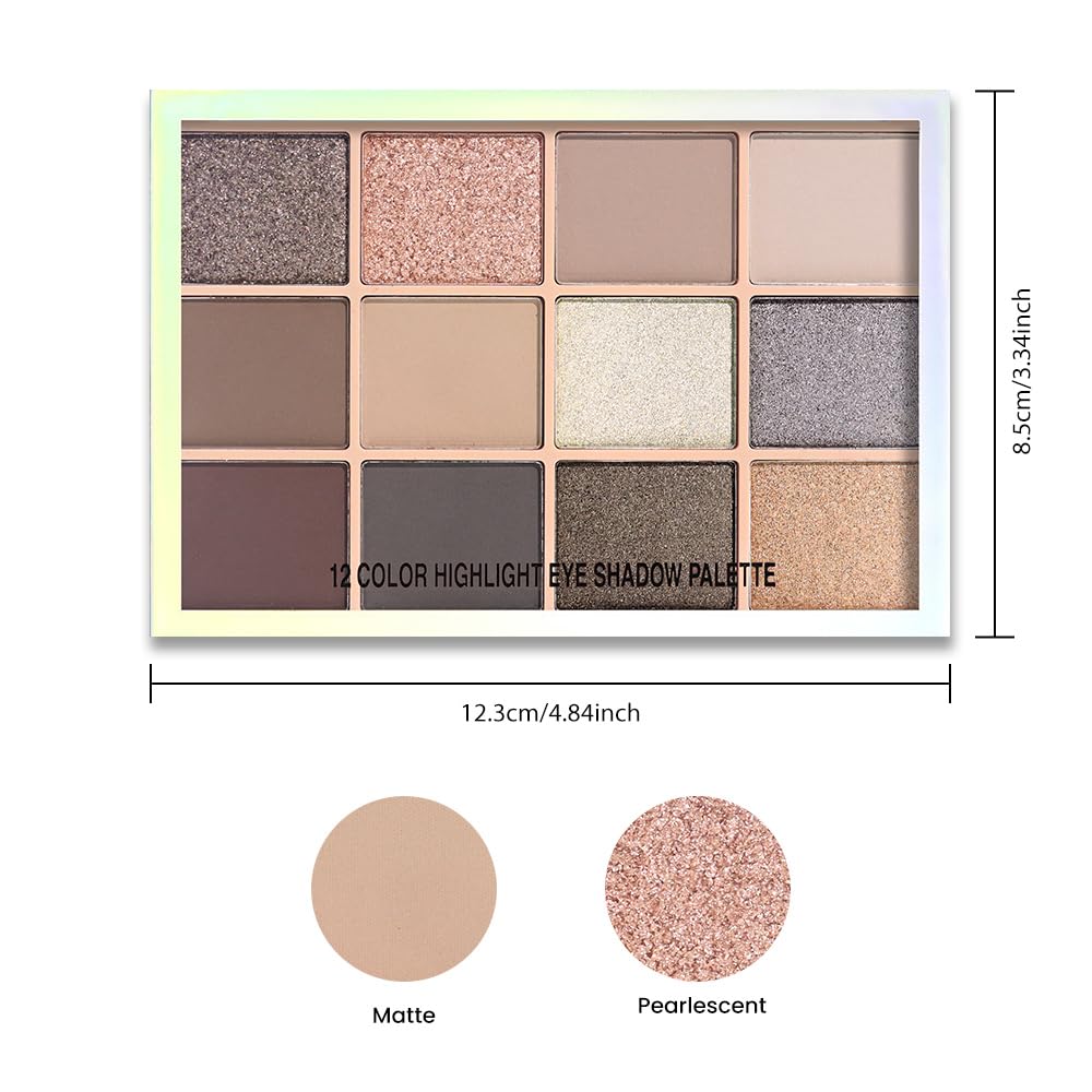 SUAKE Neutral Smokey Eye Shadow Palette,Nude Silver Gray Black Cream Eyeshadow Palette,Make Up Pallets for Women, Highly Pigmented Long Lasting Naturing-Looking