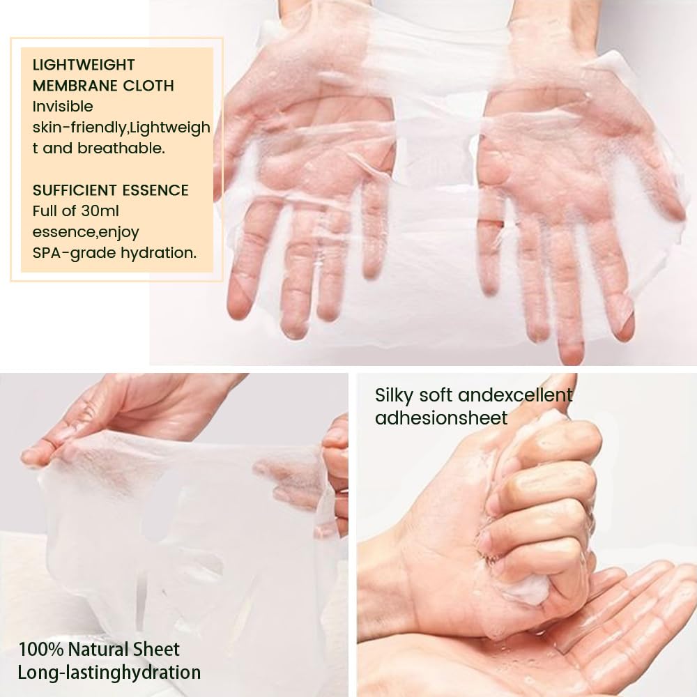 Honey Face Sheet Mask Skincare,Hydrating Spa Face Mask For Sensitive Skin,Moisturize,Nourish for All Skin Types,Natural Skin Care Spa Face Mask for Women Men Girls,Pack of 6