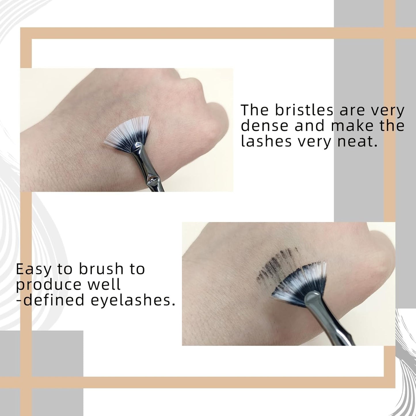 Fan Mascara Brushes, 3Pcs Eyelash Brush, Eyebrow Brush Lash Wand for Lashes, Facial Fan Brush for Eyelash Clumping. (Fan brush)