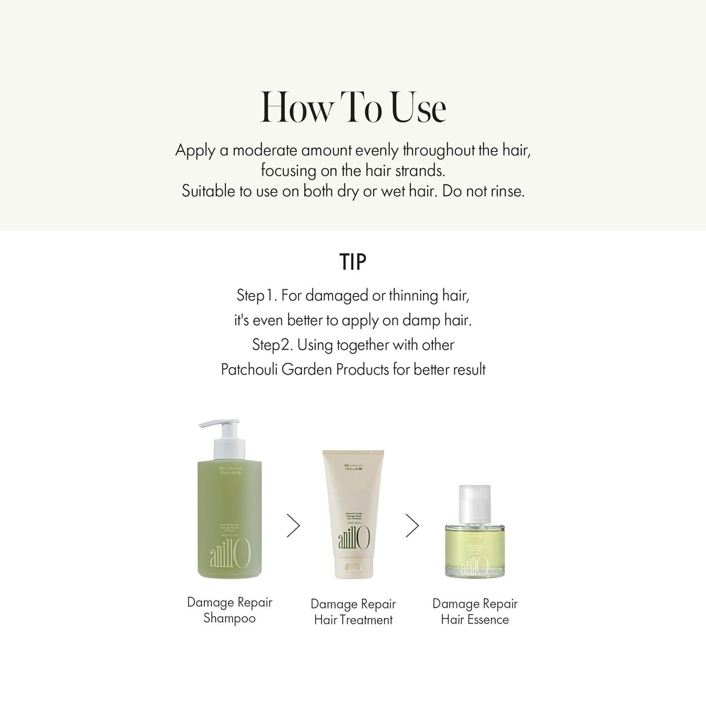 Patchouli Garden Damage Repair Hair Essence – Korean Hair Essence Oil for Damaged Hair w/Patchouli Leaf Water, Protein Complex & Amino Acids – Vegan Leave in Hair Serum (50ml / 1.69 fl. Oz)