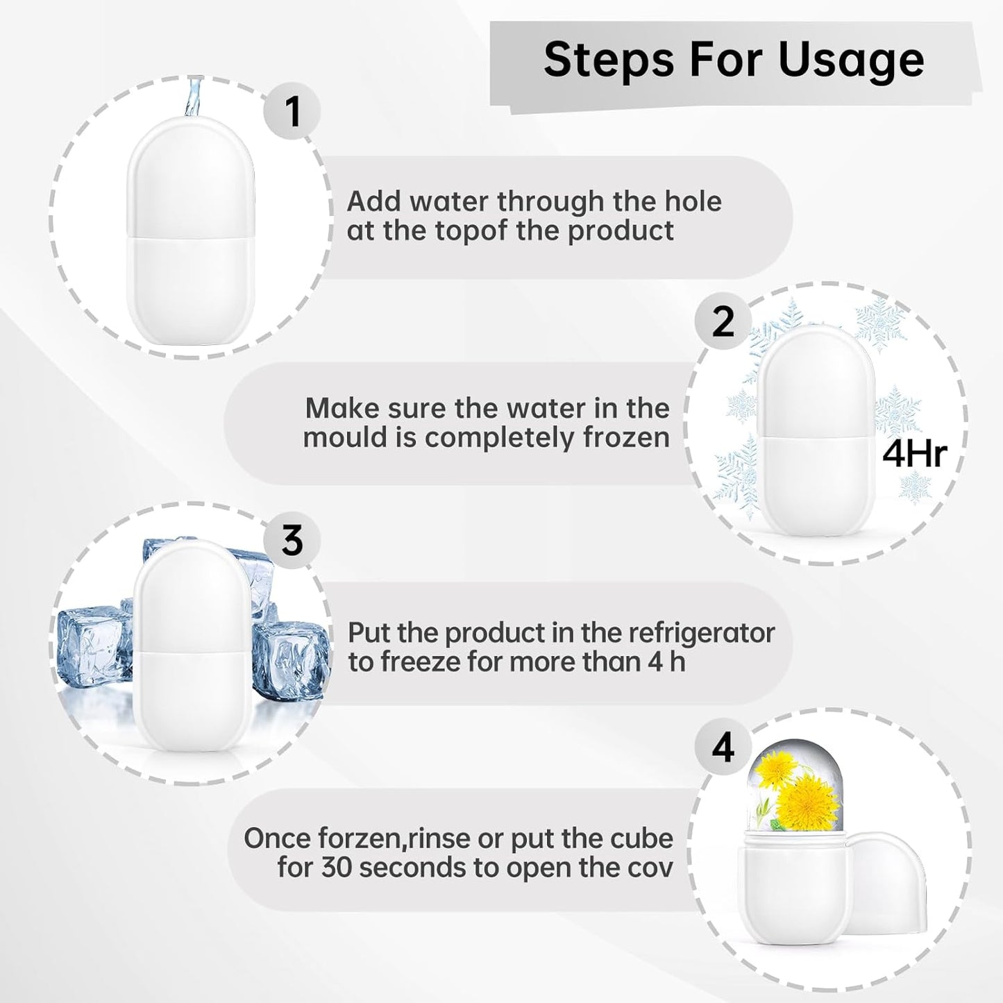 Upgraded Ice Facial Roller for Face and Eye Beauty, Gua Sha Massage, Silicone Ice Mold