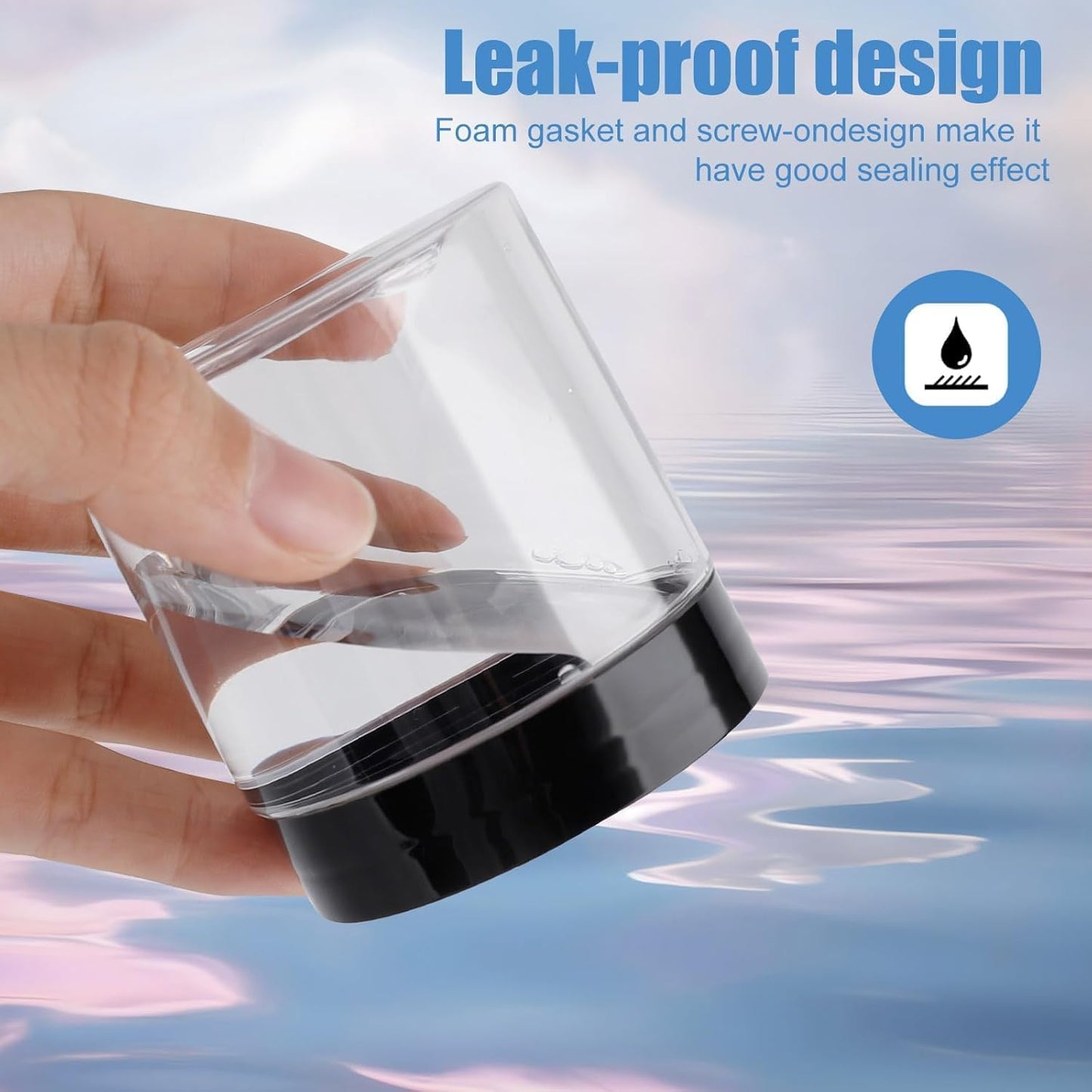 75 Pack 4 Oz Plastic Containers with Lids, OBKJJ Clear Travel Size Leak Proof Makeup Travel Containers BPA Free Cosmetic Slime Jars for Lotion, Cream, Body Butter, Makeup, Ointments (75)