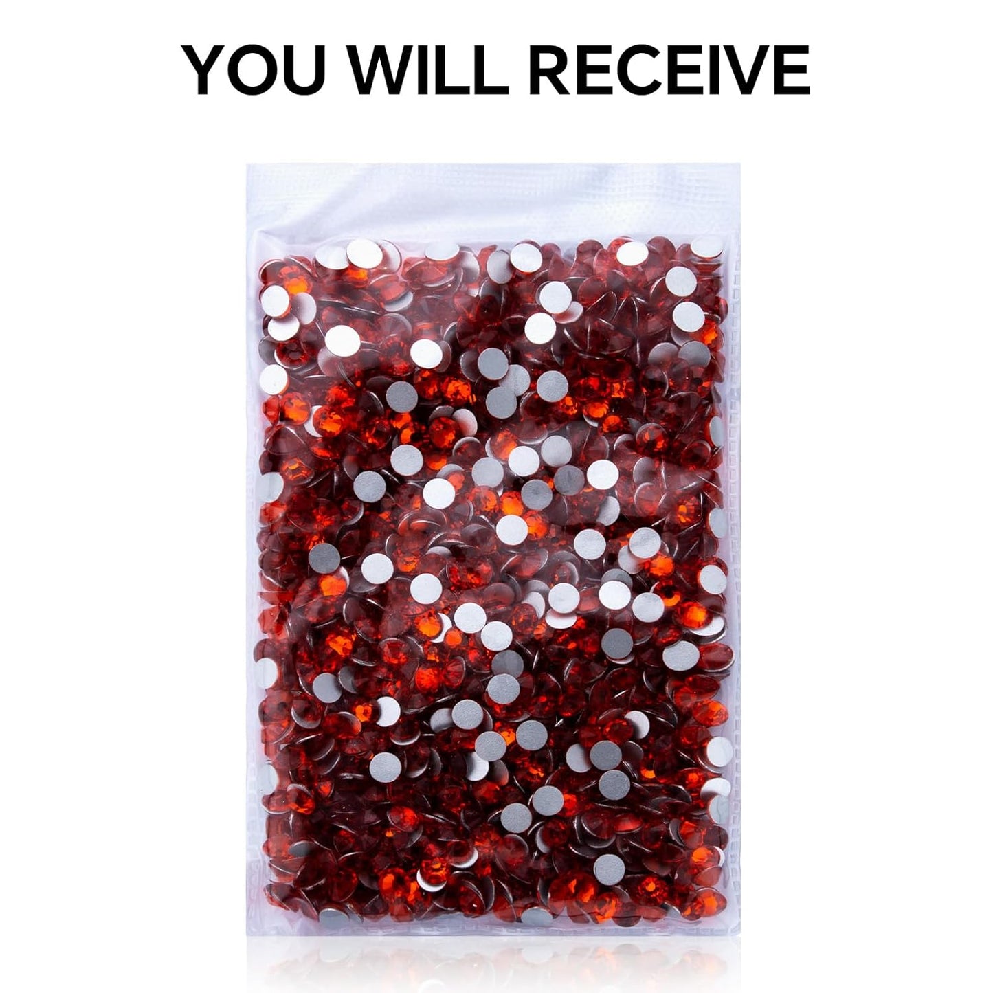 3000Pcs Orange Crystal Rhinestones,Glass Flatback Rhinestones Gemstones Mini for Nail Face Makeup Art Crafts Clothes Decoration - (SS10,2.8mm,Orange)