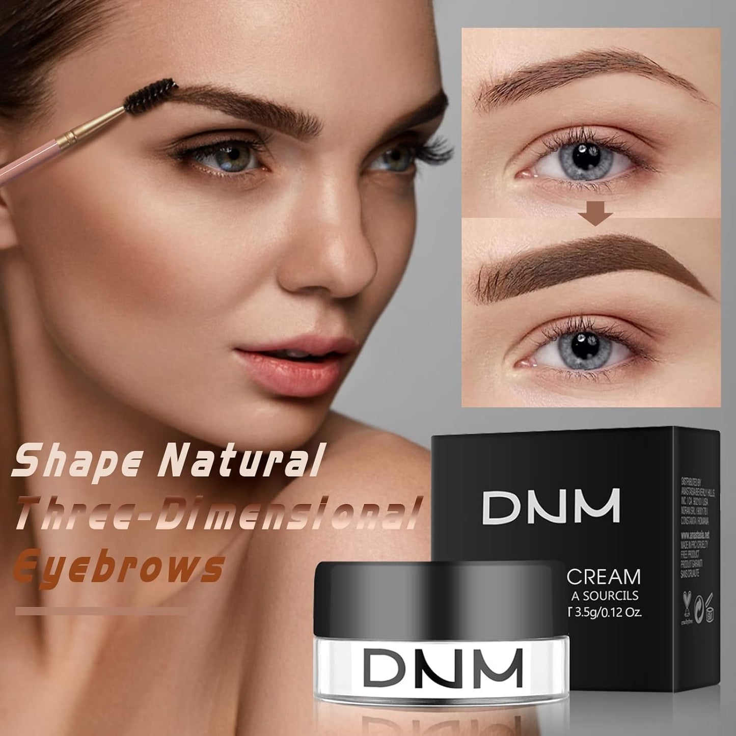 2Pcs Brow Pomade Set with Dual-ended Eyebrow Brush, High pigment Water proof Natural finish Eyebrow Makeup Set with Eyebrow Brush for Women and Girls(10#)