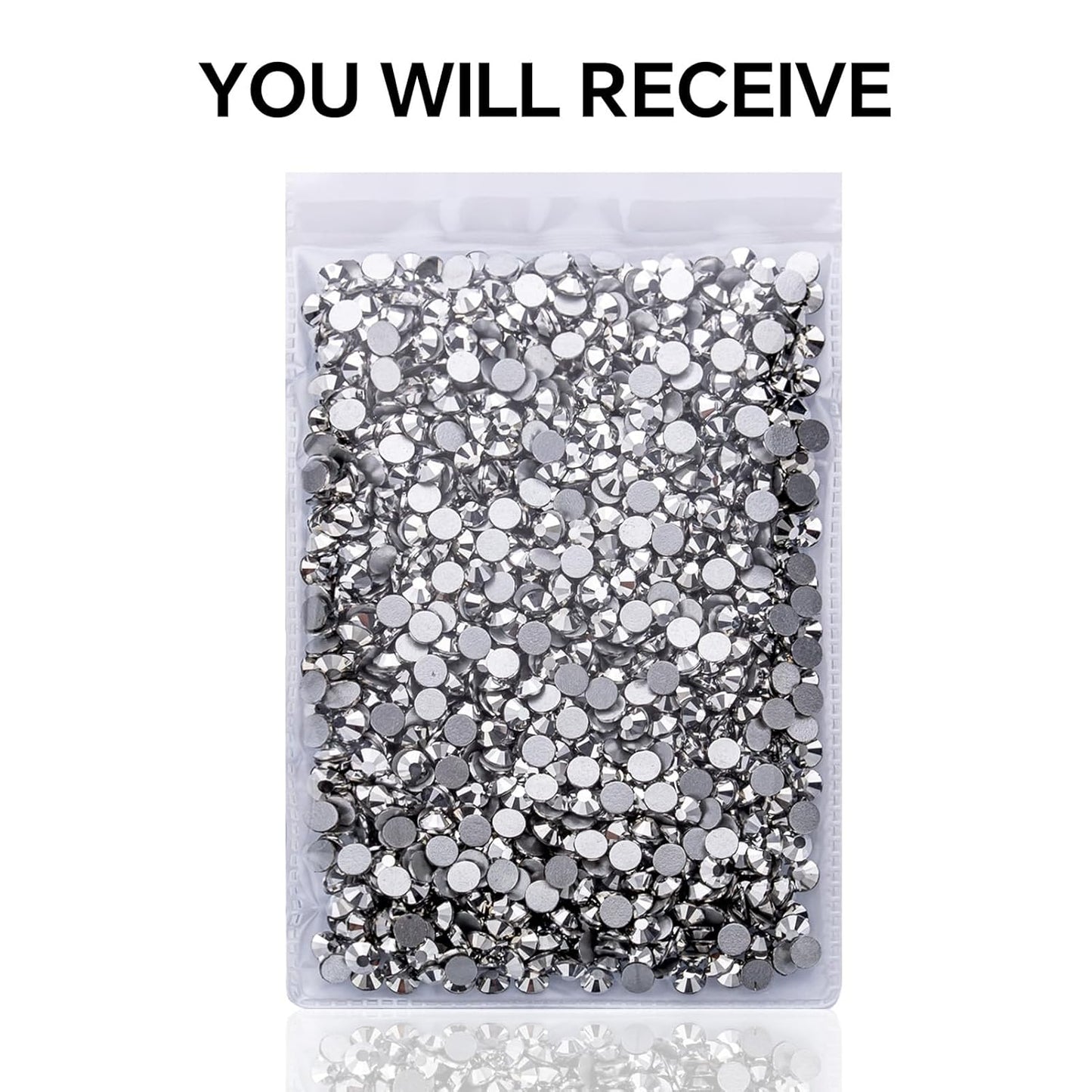 288Pcs Silver Crystal Rhinestones,Glass Flatback Rhinestones Gemstones for Nail Face Makeup Art Crafts Clothes Decoration -(SS30,6.5mm,Silver)