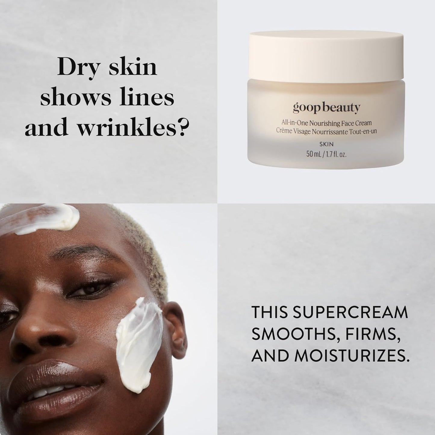 goop Beauty Nourishing Face Cream | Improves Firmness, Elasticity, & Brightness | Botanicals, Ceramides, & Squalane | Anti Wrinkle Moisturizer | 1.7 fl oz