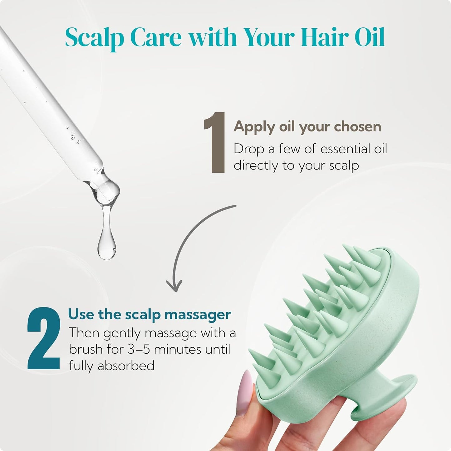 HEETA Scalp Massager 2 Pack for Hair Growth, Soft Silicone Bristles to Remove Dandruff and Relieve Itching, Scalp Scrubber for Hair Care Relax Scalp, Shampoo Brush for Wet Dry Hair, Beige & Green