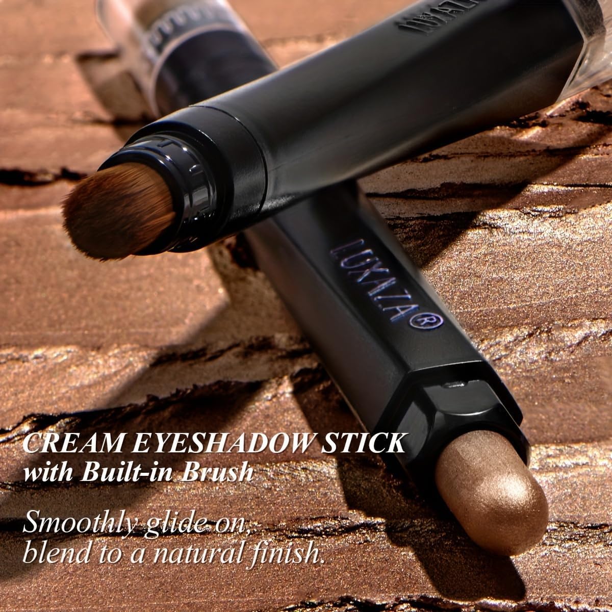 Classic 3PCS Neutral Eyeshadow Stick Makeup Set, Matte Cream Eye Shadow Eyeliner Brightener Pencil Crayon - Golden Amber