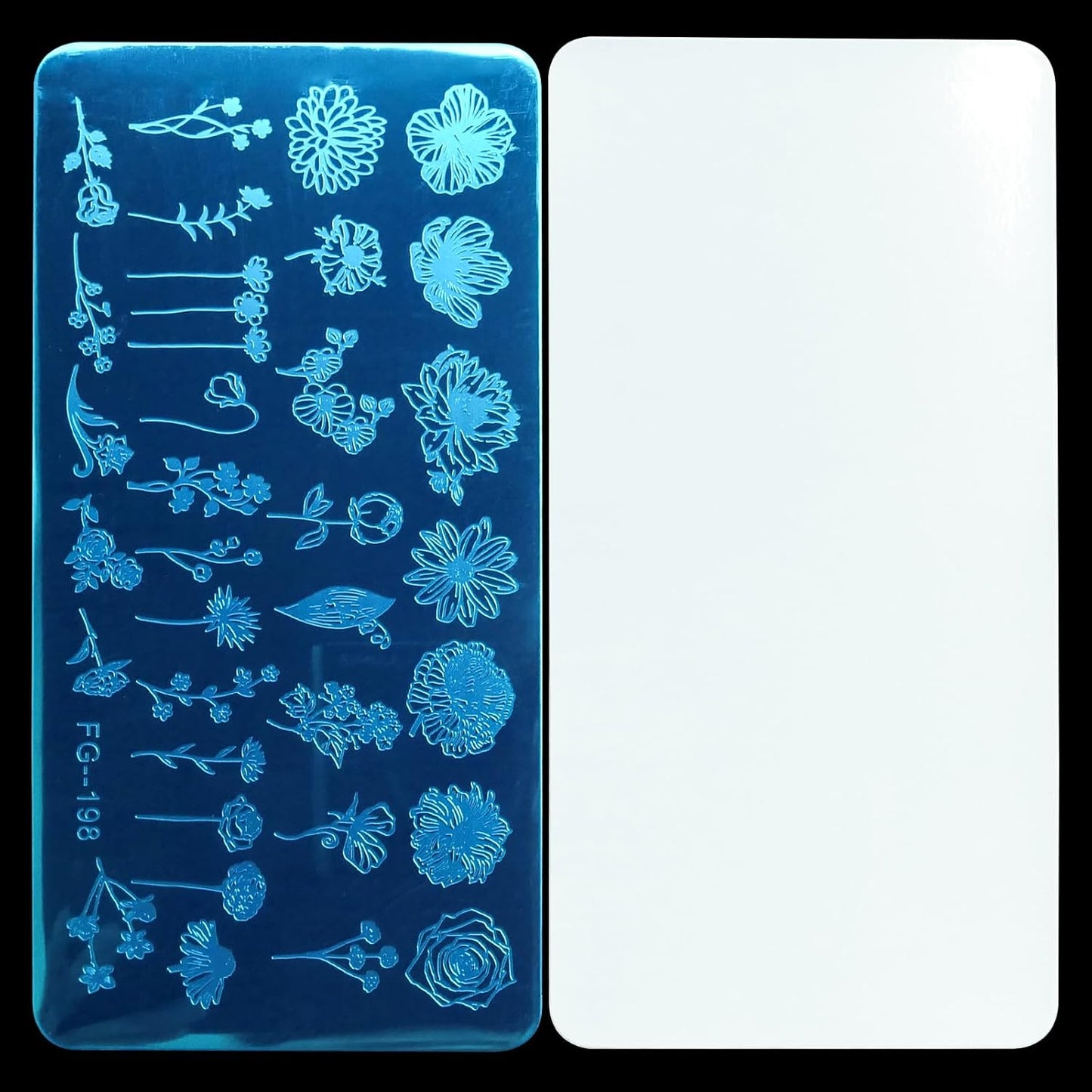 AddFavor Nail Stamper Kit 7pcs Nail Stamping Plates Geometric Mandala Flower Nail Stencils with 2 Stamp and 2 Scraper for Home Salon Manicure Design Supplies Tools