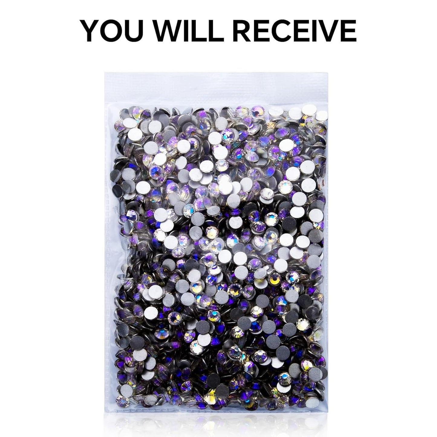 1440Pcs Moonlight Crystal Rhinestones,Glass Flatback Rhinestones Gemstones for Nail Face Makeup Art Crafts Clothes Decoration -(SS20,4.8mm,Moonlight)