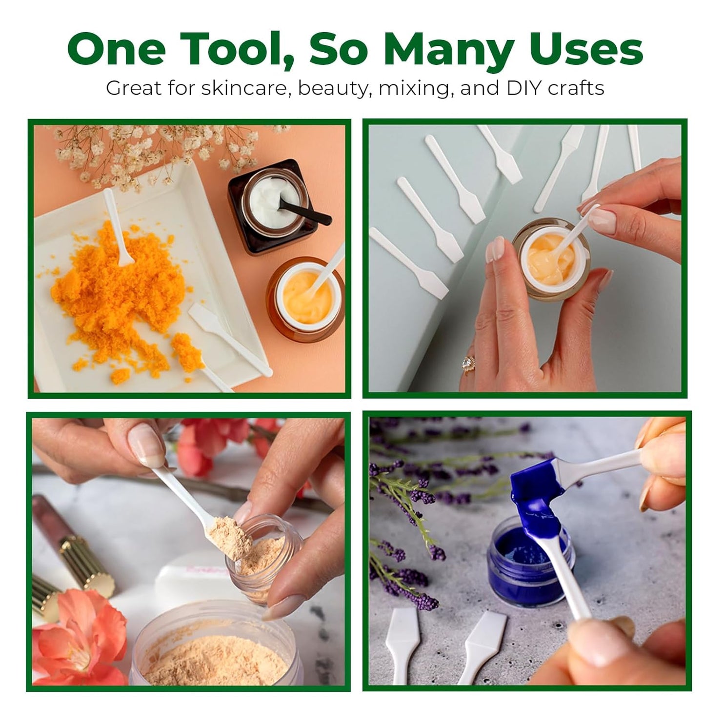 Mini Spatula (2.5”, 500 Pack) - Small Facial Makeup Spatula for Skincare, Creams & Crafts | Eye Cream Applicator Tool for Mixing, Cosmetic, Face Mask | Disposable Makeup Applicators | White