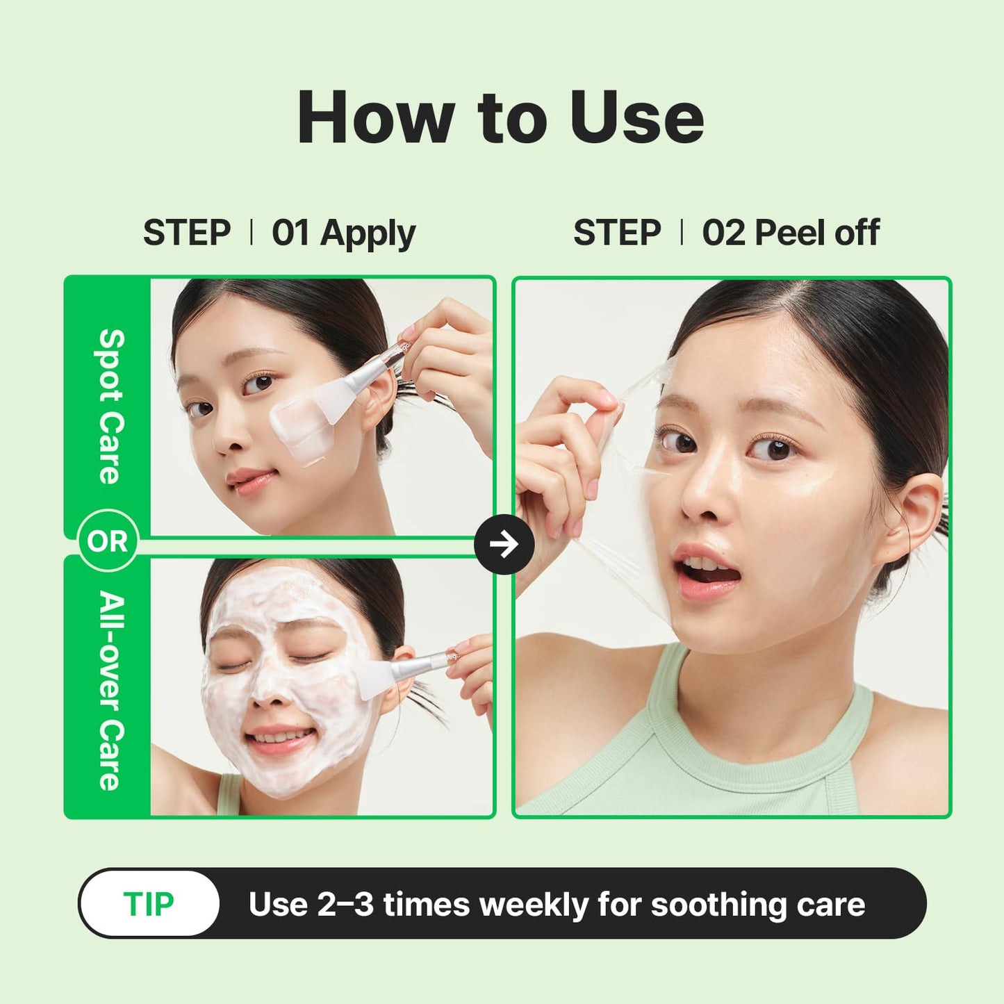 Aloe Cica Wrapping Peel Off Facial Mask with Jelly Brush, For Skin Refreshing, Instant Cooling, Soothing, Pore Tightening, Korean Skincare, 2.73 Fl Oz