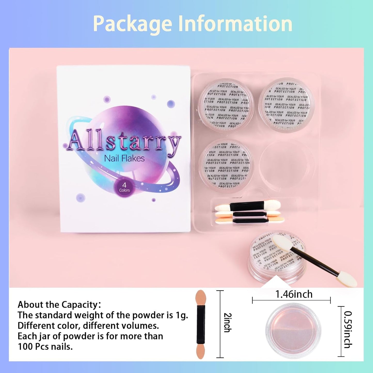 Allstarry White Chrome Nail Powder, 4 PCS Color-Shift Chameleon Mica Powder Pearlescent Pearl Pigment Aurora Chrome Effect Glitter Dust Iridescent for Gel Polish Nail Art Decoration, Resin Craft