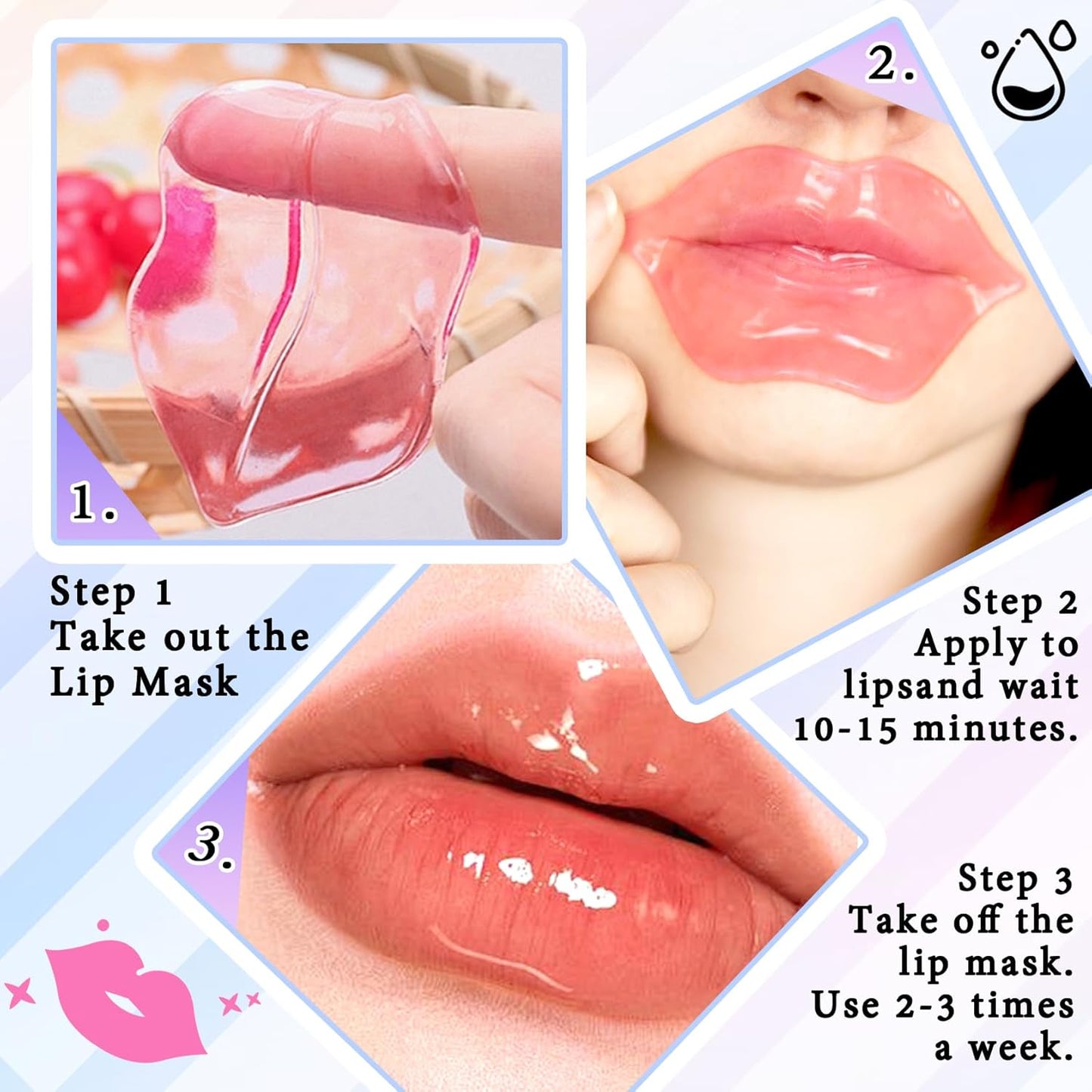 30PCS Moisturizing Lip Masks Set, Overnight Bulk Lip Patches, Long-lasting Hydrating Sleeping Lip Plumping Masks for Women 05
