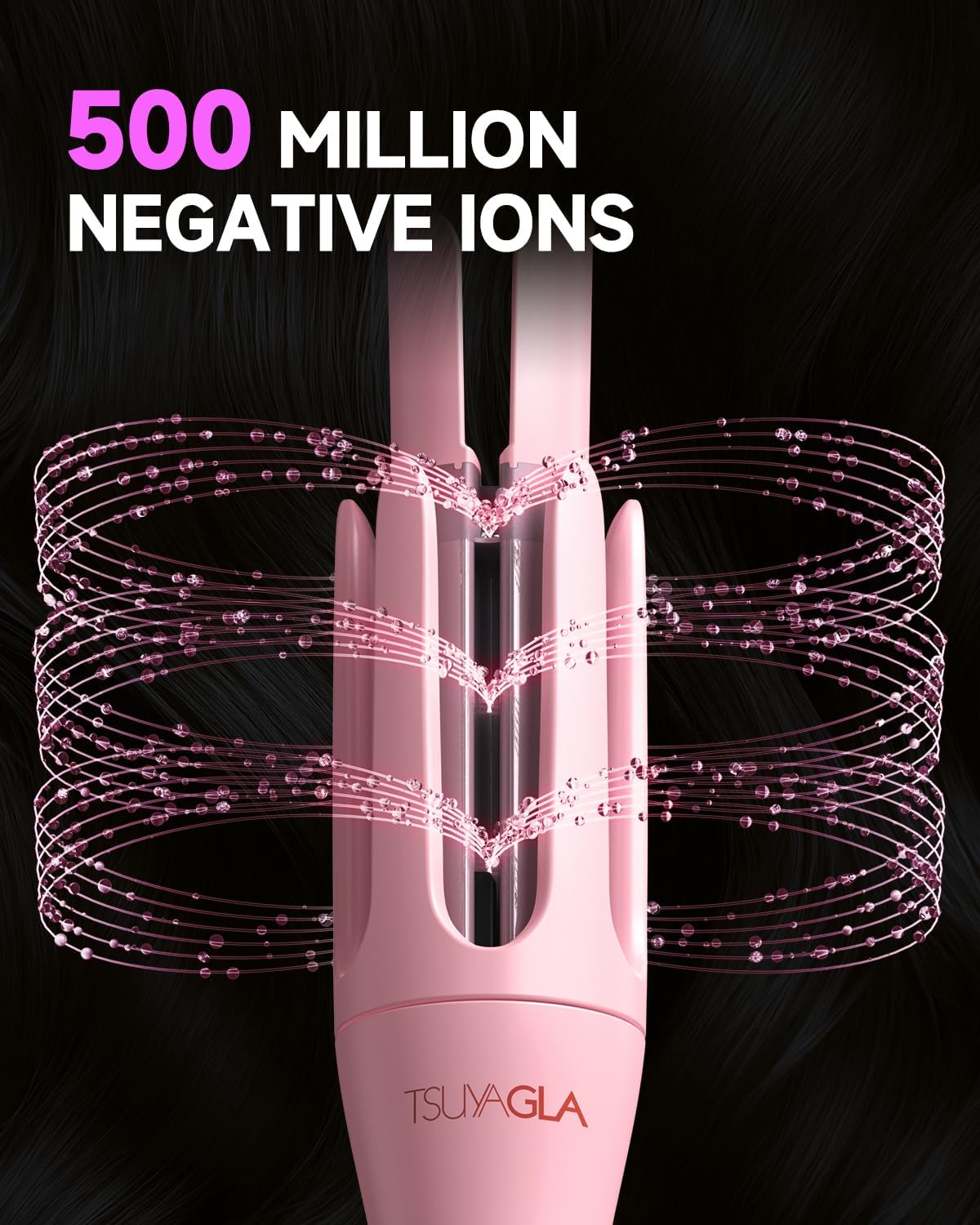 Automatic Curling Iron,1 1/4 Hair Curler with 3 Temperatures, 10S Fast Heating, 2-Way Rotation, 30 Min Auto Shut-Off, 500 Million Ionic, Anti-Scald-Tangle for Long Hair