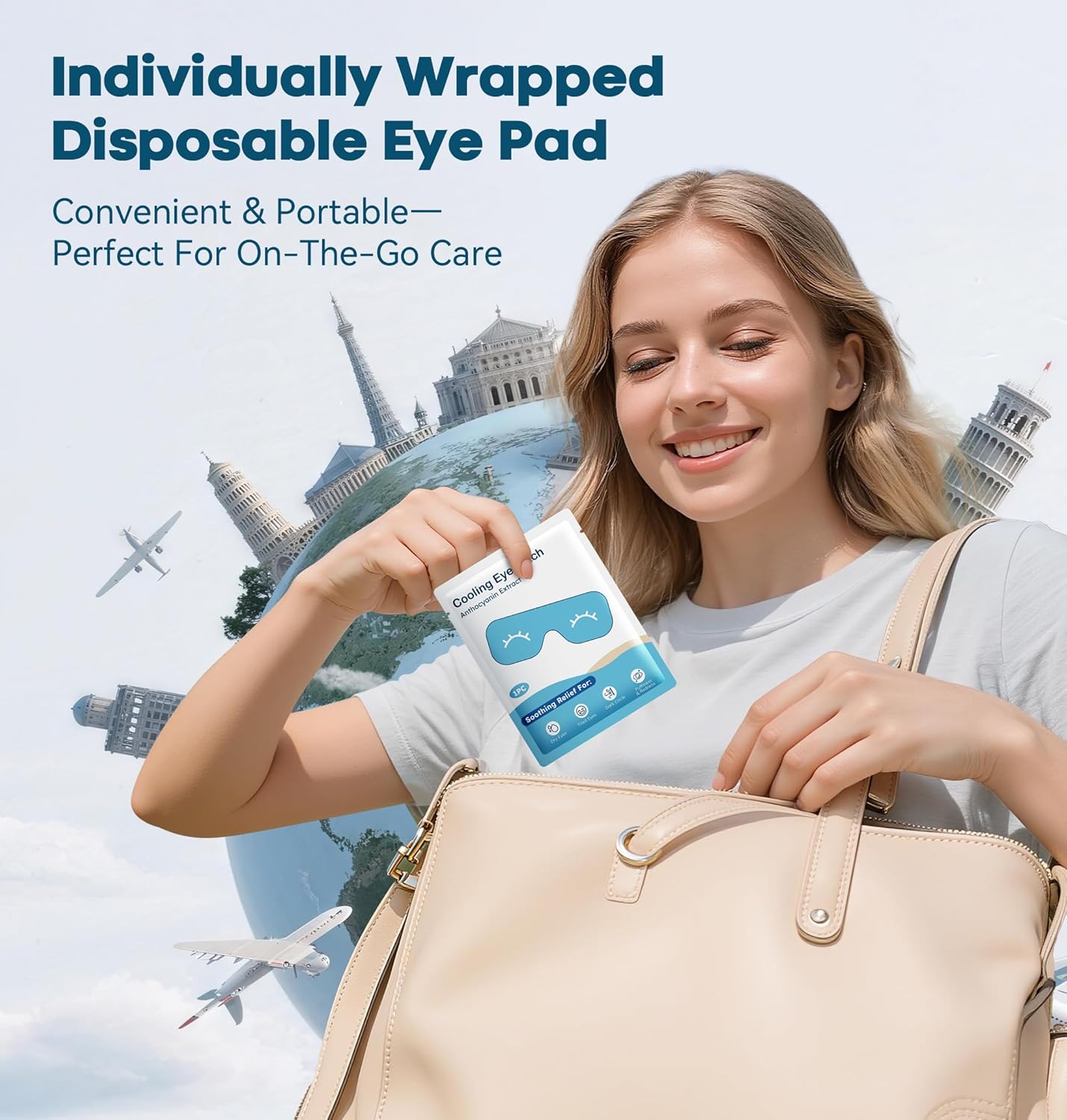 8 Packs Hydrogel Eye Mask Disposable Cold Therapy Sleep Mask Soothing Headache Relief Dry Eye, Stress Relief Eye Fatigue, Cooling Eye Masks Cool Masks for Puffy Eyes Travel Essentials