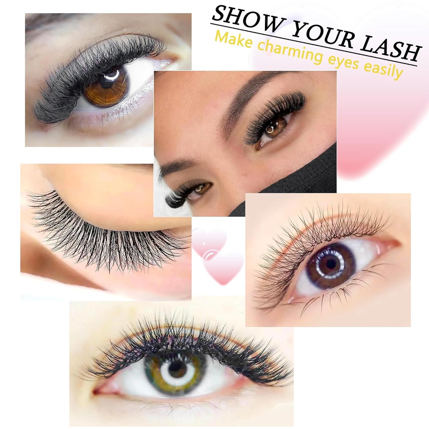 W Lash Extensions Supplies 8D Eyelash Extensions W Shape 0.07mm Thickness D Curl 13mm Premade Fans Easy Fan Lashes Volume Matte Black 12 Rows Crisscross Eye Lashes(W-8D-0.07-D,13mm)