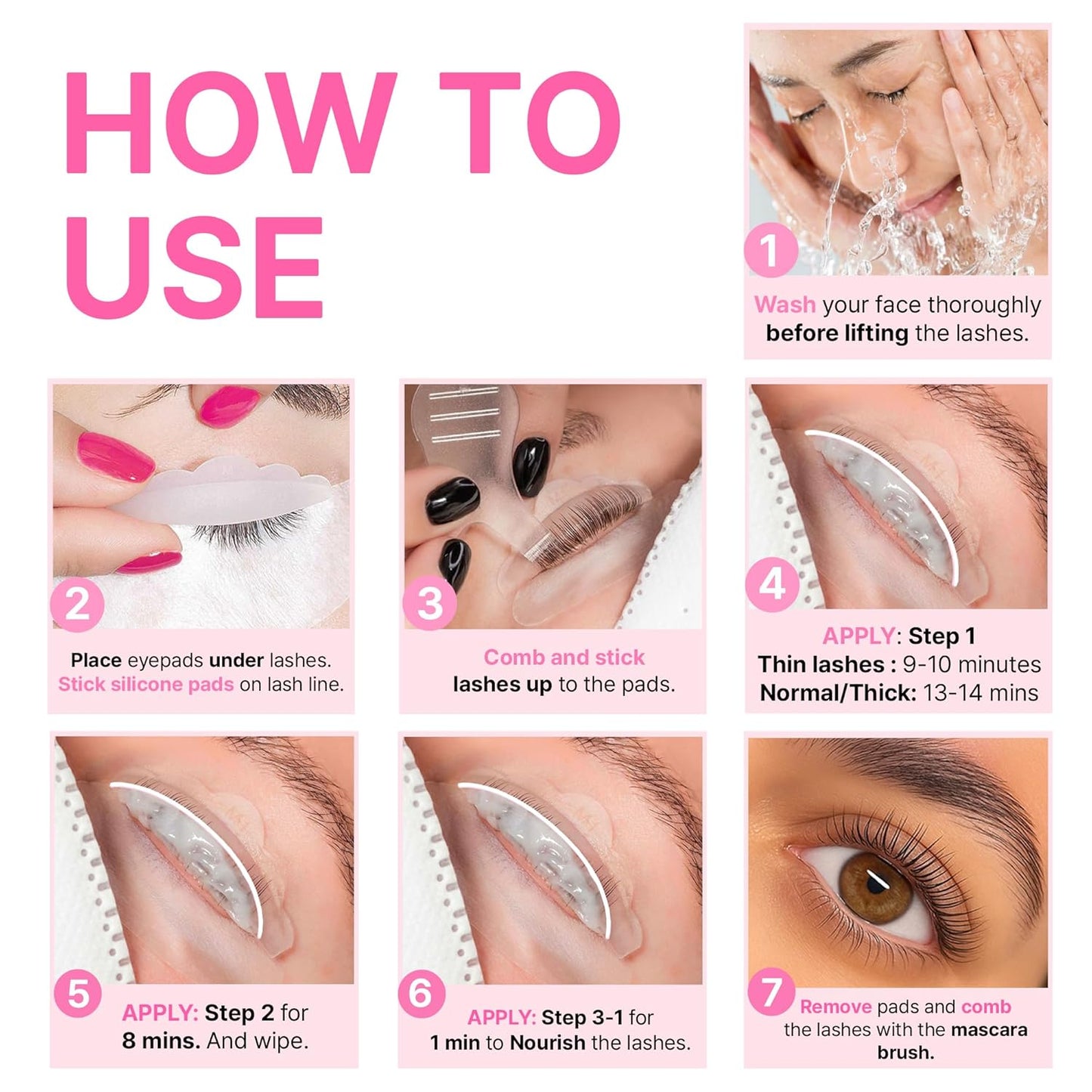 Korean Lash Lift Kit - 5 Sets Eyelash Curling Perm with Upgraded Glue, Easy for Beginner & Professional, Semi Permanent Perming Wave Suitable For Salon, Blue