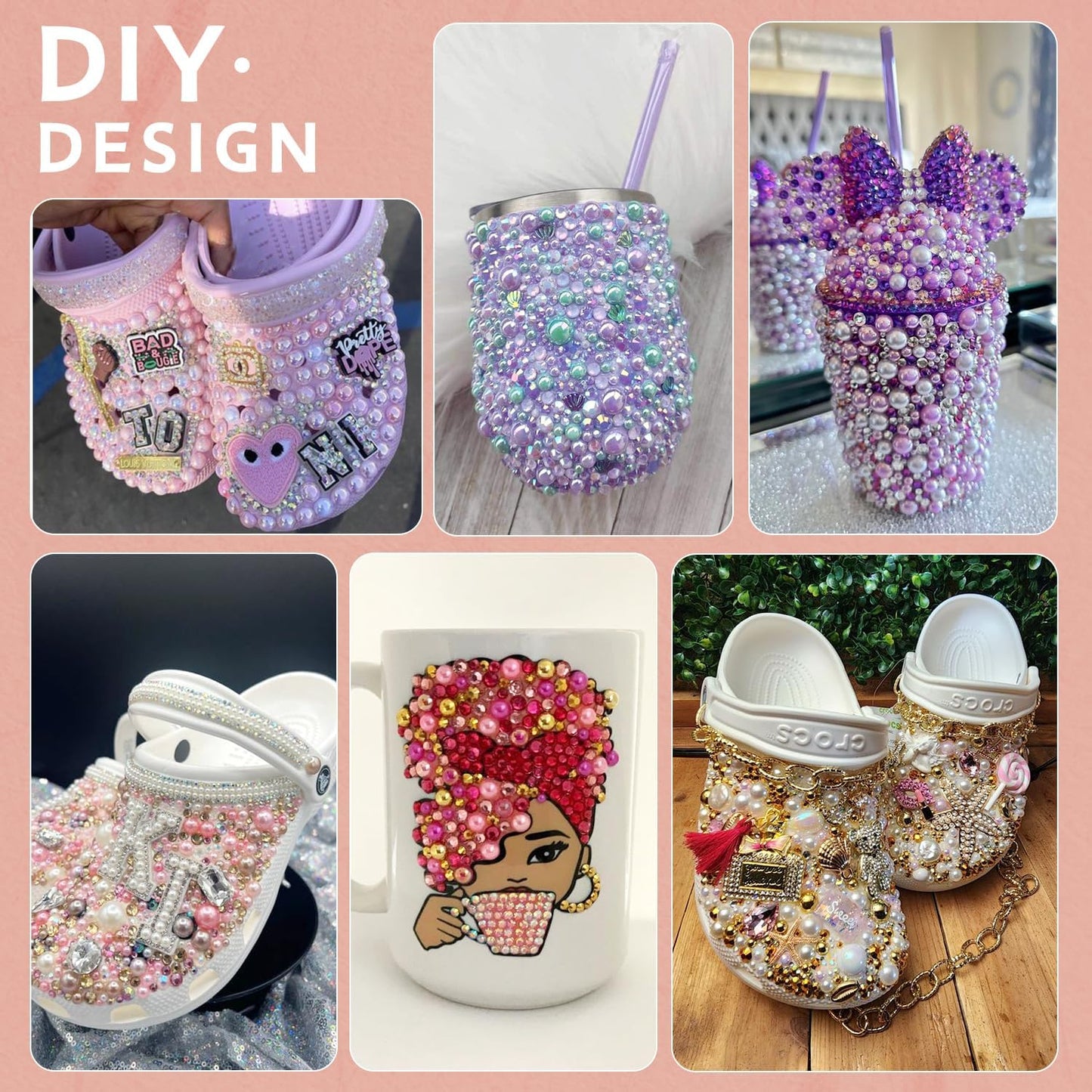 9000PCS Flatback Pearls and Rhinestones for Crafting, Dark Blue Mixed Size 3-10mm Resin Rhinestones and Half Pearls for Bedazzling, Nail Art and Decoration with Tweezer and Pickup Pencil