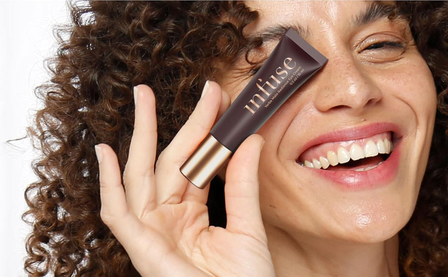 Infuse Eye Cream for Dark Circles with Good Molecules and Hyaluronic Acid Serum, Reduces Puffiness, Fine Lines, Antioxidant-Rich Yerba Mate for Day & Night Use, Ideal for Middle-Aged Women