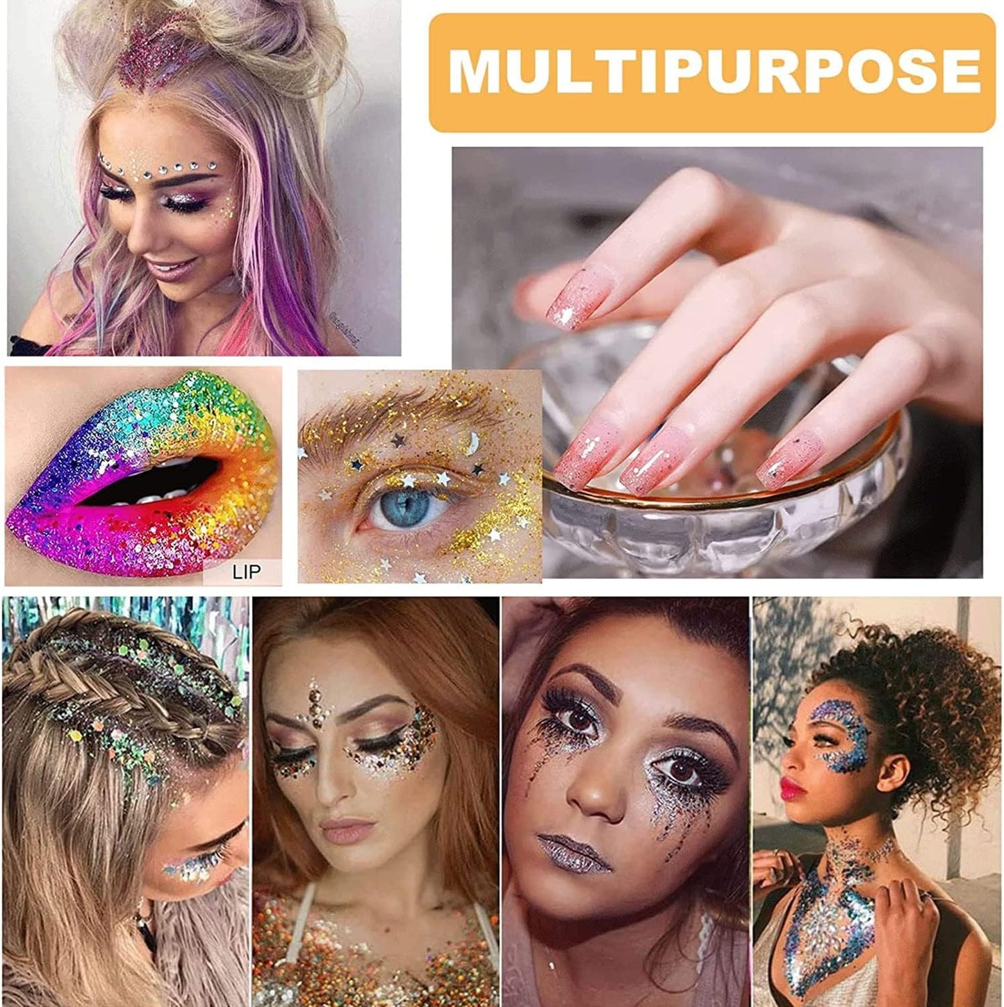 MAEPEOR Chunky Face Body Glitter Gel 19 Colors Mermaid Sequins Holographic Body Glitter Gel Long-Lasting Festival Makeup Glitter Paint for Face Body Hair Nails (30g, 03 Pink)