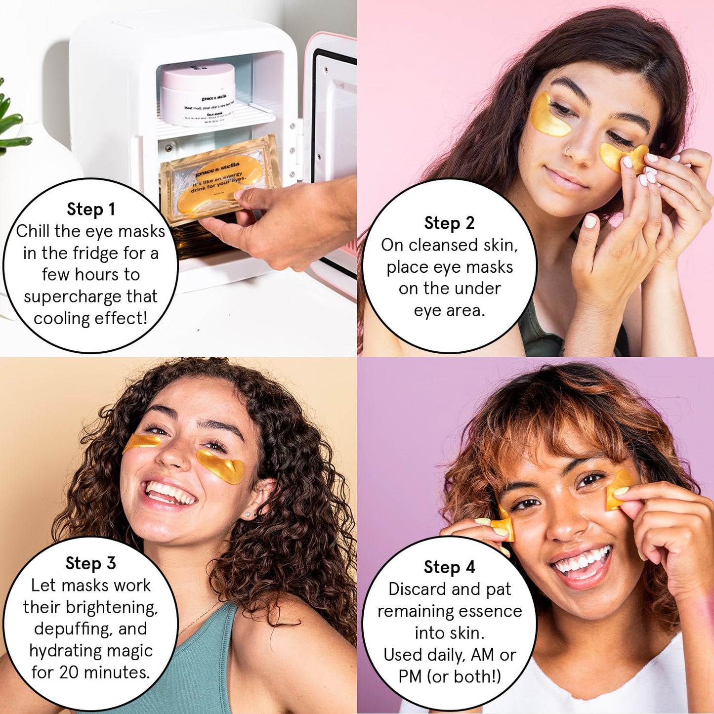 grace & stella Award Winning Under Eye Mask - Travel Essentials - Birthday Gifts for Women - Gel Eye Patches for Dark Circles, Puffy Eyes, Wrinkles, Undereye Bags - Vegan - Self Care (24 Pairs, Gold)