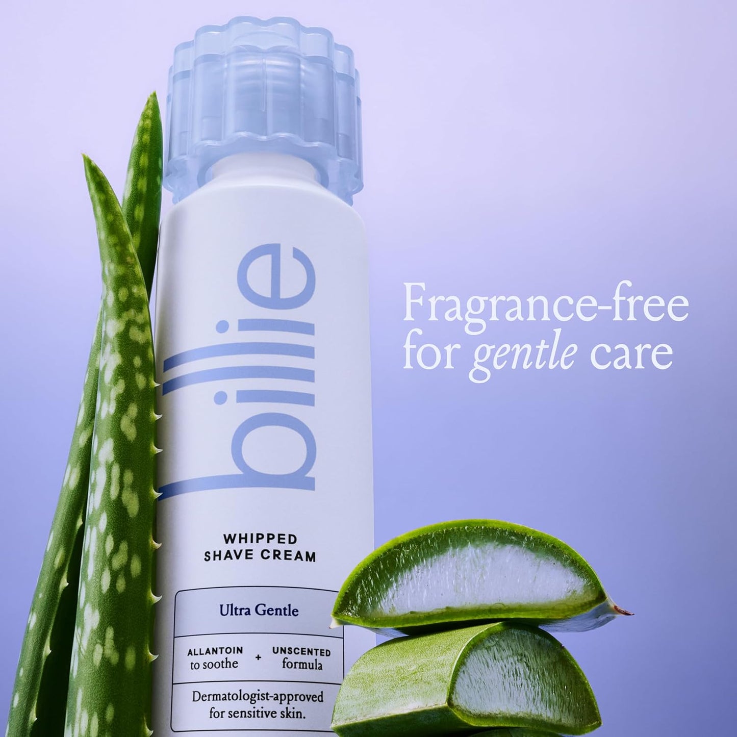 Billie Whipped Shave Cream - Ultra Gentle Protection - Fragrance-Free & Dermatologist-Approved - Designed for Sensitive Skin - 6.5 fl oz