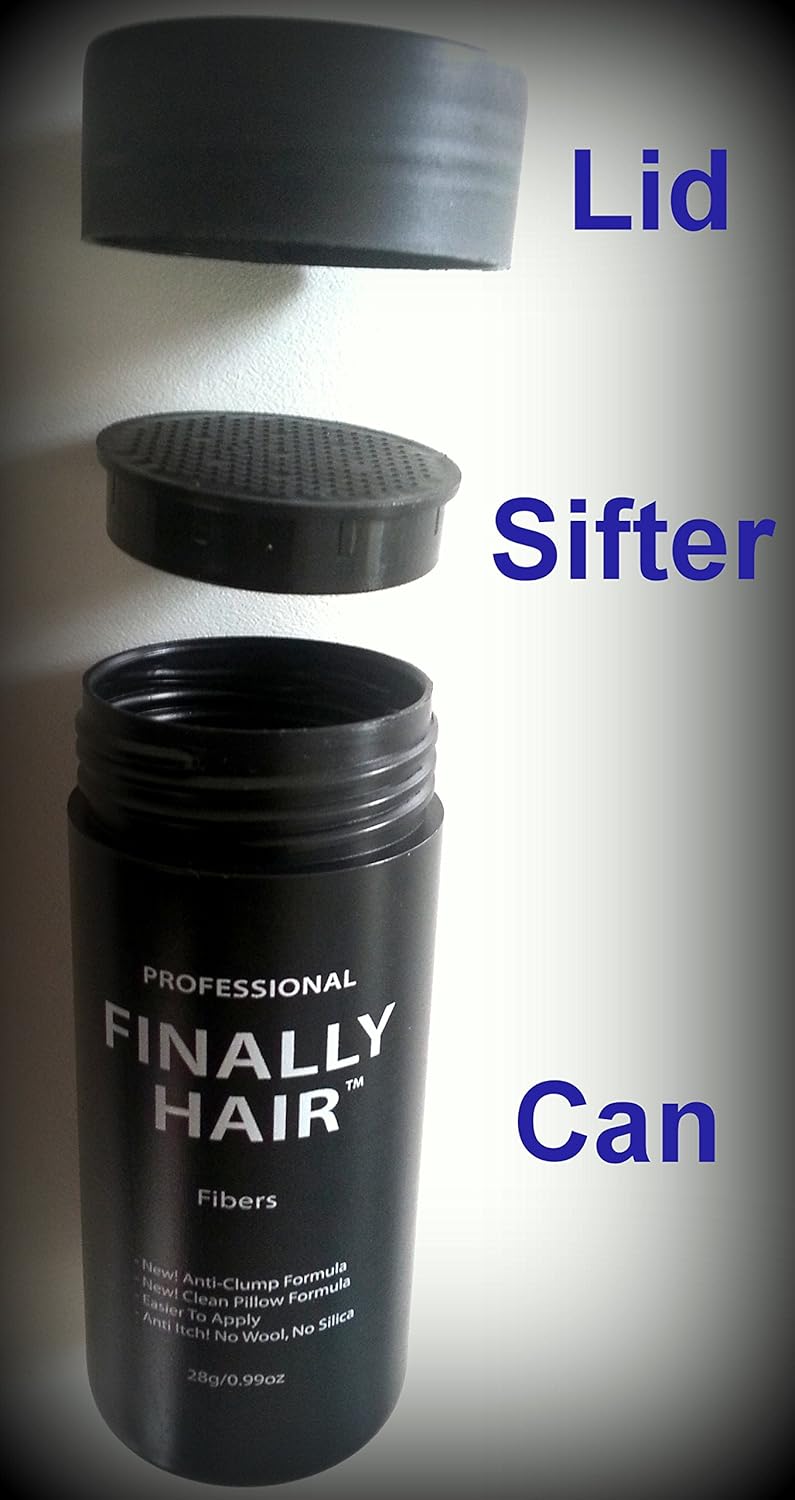 Hair Building Fibers - Soft Black Refill 50 Gram. Conceal Grey Roots with Hair Filler Fibers by Finally Hair (50g Soft Black)