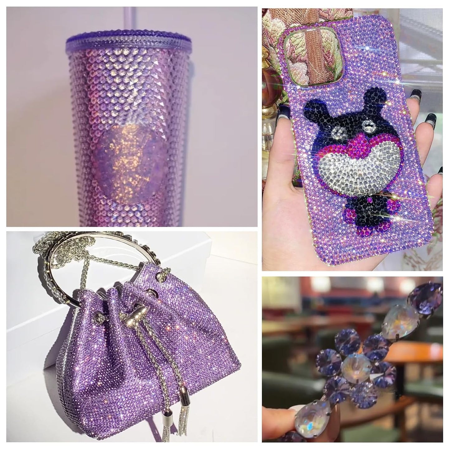 1440Pcs Blue Blaze Crystal Rhinestones,Glass Flatback Rhinestones Small Gemstones for Nail Face Makeup Art Crafts Clothes Decoration -(SS8,2.4mm,Blue Blaze)