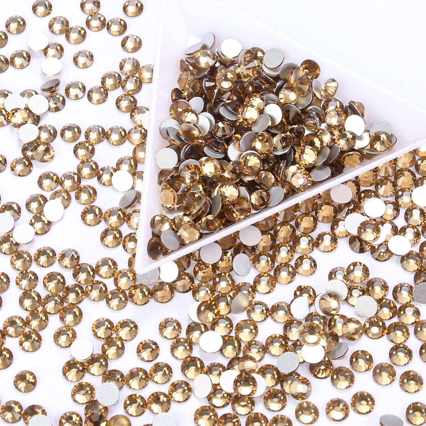 1440Pcs Topaz Crystal Rhinestones,Glass Flatback Rhinestones Gemstones for Nail Face Makeup Art Crafts Clothes Decoration -(SS16,4.0mm,Topaz)