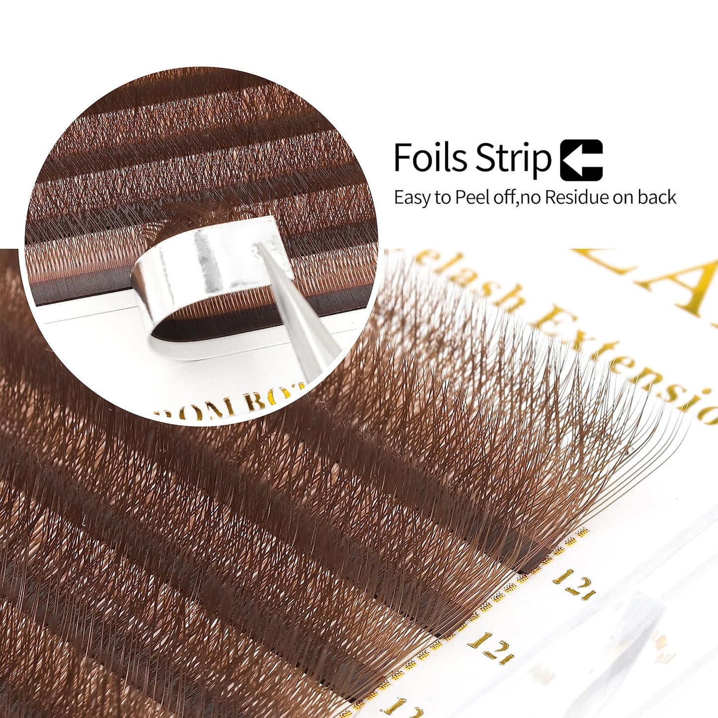 Lash Extensions Brown 4D W Eyelash Extensions W Shape 0.07mm Thickness C Curl 12mm Premade Fans Lashes Colored Lash Extension Volume Lashes Individual Lashes(W-Brown-4D-0.07-C,12mm)