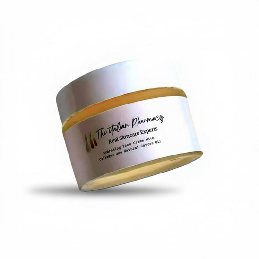 Hydrating Face Cream with Carrot Oil & Collagen – Anti-Aging Face Moisturizer for Glowing Skin – Deep Hydration & Wrinkle Reduction – Lightweight Daily Day & Night Cream