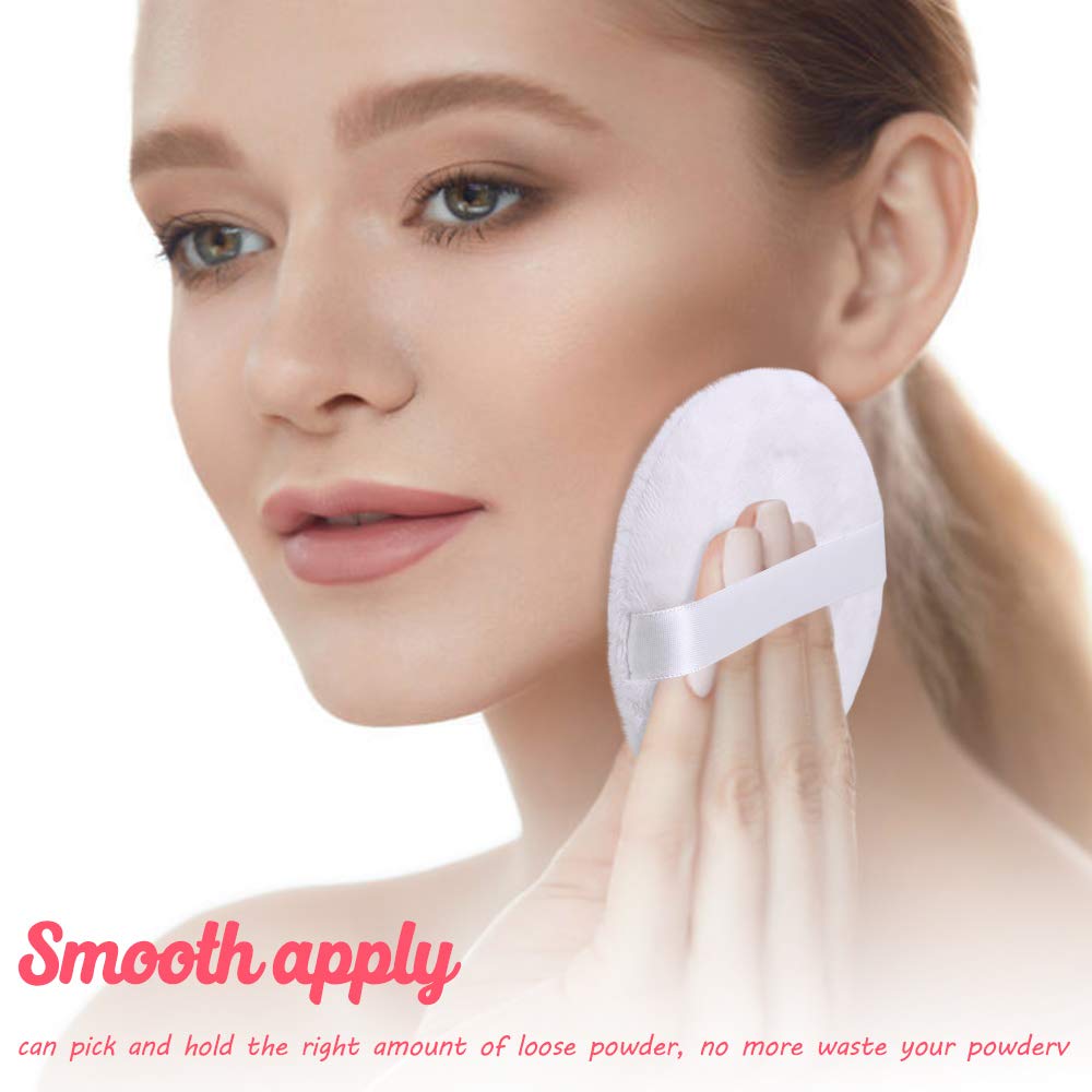Topwon 4 Inch Powder Puff, Washable Large Body Powder Puff for Face Cleaning,Makeup & Powder Foundation Blending - Soft & Furry