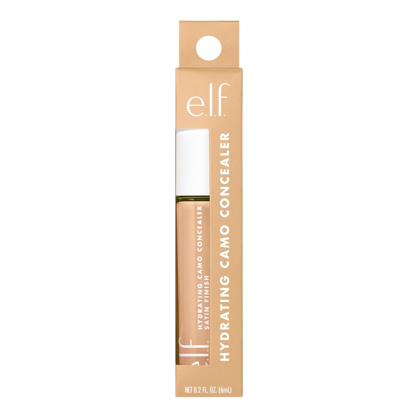 e.l.f. Hydrating Camo Concealer, Covers Blemishes & Under-Eye Circles, Full-Coverage & Delivers A Satin Finish, Vegan & Cruelty-Free, Medium Warm