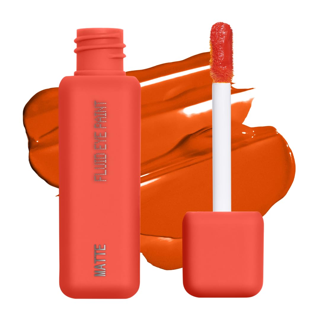 aboutface Matte Fluid Eye Paint Spectre – High-Pigment Liquid Eyeshadow, Long-Lasting, No-Budge Matte Finish, Vegan & Cruelty-Free (Bright Red/Orange)