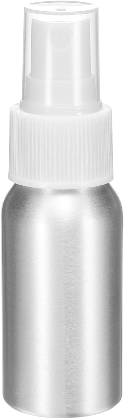 HARFINGTON Aluminum Fine Mist Spray Bottles 30ml/1oz Metal Small Liquid Alcohol Refillable Travel Container with White Plastic Nozzle Cap for Perfume Skincare Cosmetic Storage Bottle