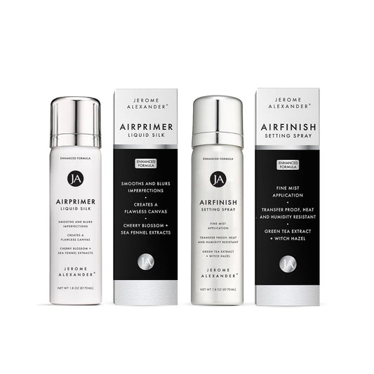 Jerome Alexander MagicMinerals Air Primer & Setting Spray Bundle – LiquidSilk Air Primer and AirFinish Setting Spray – Pore-Minimizing, Skin-Smoothing Formula for Long-Lasting, Flawless Matte Finish