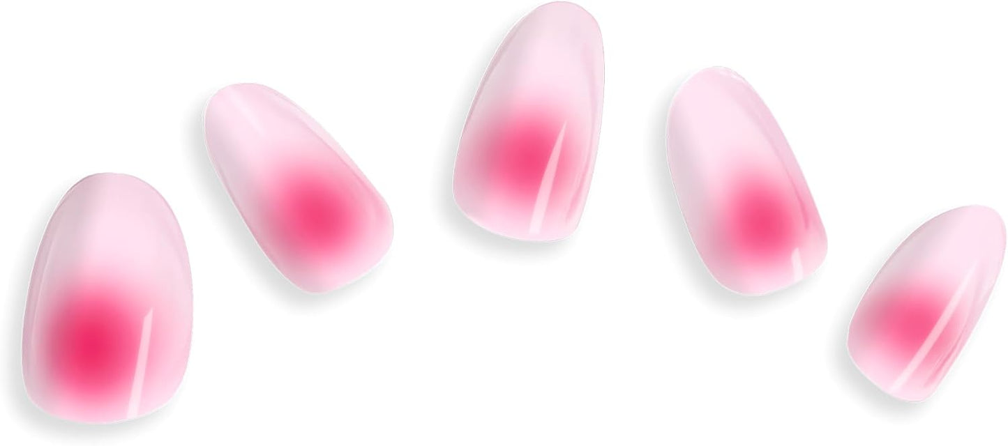 60% Semi-Cured Gel Nail Strips Kit (champagne blush) – Long Lasting, Easy to Apply Premium Gel Strips Set, 24 pcs, Includes 2 Prep Pads, Nail File, Cuticle Stick