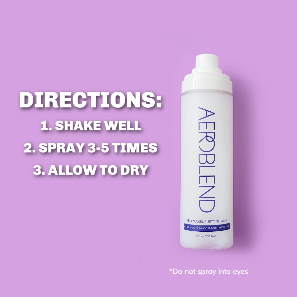 AEROBLEND Pro Makeup Setting Mist – Long-Lasting Matte Finish Setting Spray, Smudge-Proof & Waterproof for All-Day Hold