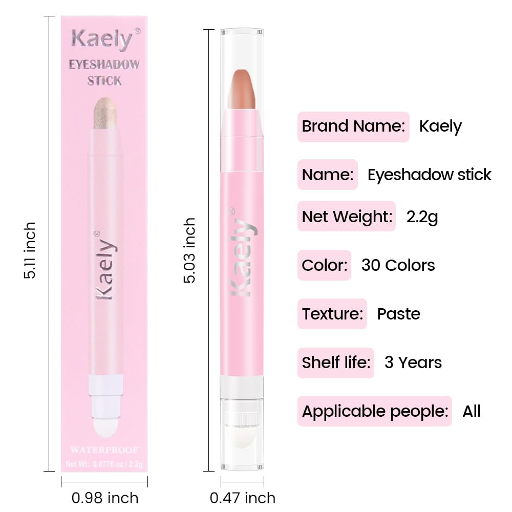 evpct 1Pcs Putty Matte Cream Eye Shadow Brightener Sticks for Eyes Waterproof Pigmented, Double Ended Cream Eyeshadow Stick Pencil Pen with Applicator, Eye Shadow Palette Highlighter Makeup 23