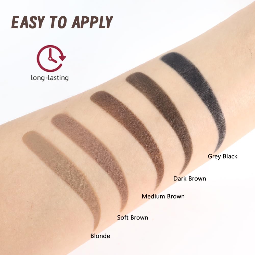 Eyebrow Stamp Stencil Set, Grey Black Eyebrow Stencils Shaping Kit, Long-Lasting Eyebrow Shaper for Women Girl, Cruelty-Free plantillas para la cejas